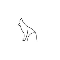 Elegant Minimalist Cat Line Art: A Simple and Cute Feline Design