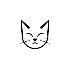 Adorable Cat Face: Minimalist Line Art Design. Perfect for pet lovers, cat enthusiasts, and minimalist art lovers. Simple yet charming vector graphic.