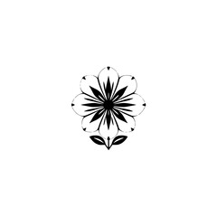 Elegant Black and White Flower Design: Minimalist Botanical Illustration, Simple Floral Graphic, Nature-Inspired Art