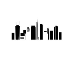 Captivating City Skyline: A Minimalist Black and White Cityscape Illustration