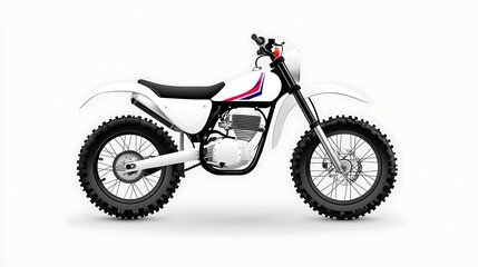 Obraz premium White Vintage Off Road Motorcycle Illustration