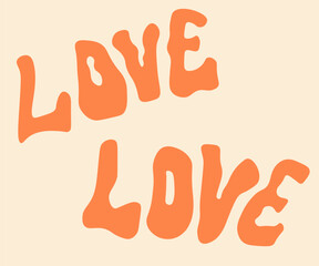 love text in doodle style. Element for decoration design mail sticker posts postcards poster print invitation background backdrop wrapping wallpaper