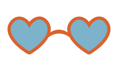 heart shape glasses in doodle style. Element for decoration design mail posts postcards poster print invitation background backdrop wrapping wallpaper