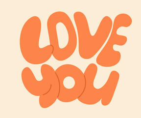 love you title in doodle style. Element for decoration design mail posts postcards poster print invitation background backdrop wrapping wallpaper