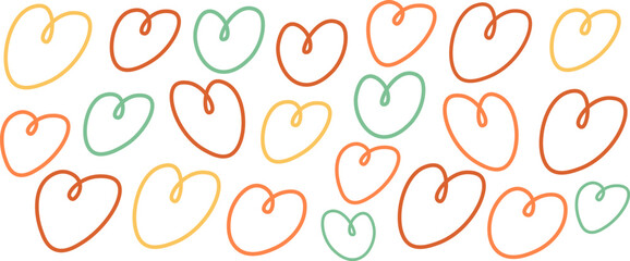 colored vector doodle hearts shapes set. Elements for decoration design mail posts postcards poster print invitation background backdrop wrapping wallpaper