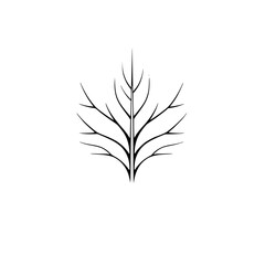 Naklejka premium Abstract Minimalist Tree Branch Line Art: Simple Nature Design, Black and White Vector Graphic, Perfect for Logo or Illustration