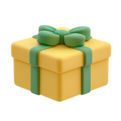 Colorful 3D gift box with a ribbon, isolated on a transparent background, perfect for festive designs