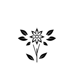 Elegant Black and White Flower Illustration: Minimalist Botanical Design, Simple Floral Graphic, Vector Art, Nature Symbol
