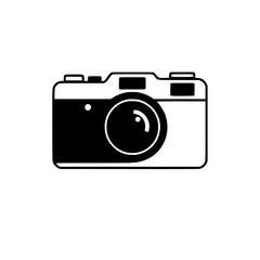 Vintage Camera Icon: A Classic Photography Symbol.  Simple, elegant design representing retro cameras, photography, and image capture.