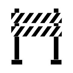 Hurdle roadblock sign, safety protectot icon, symbol. Boundary fence, equipment. security system. Road barrier.