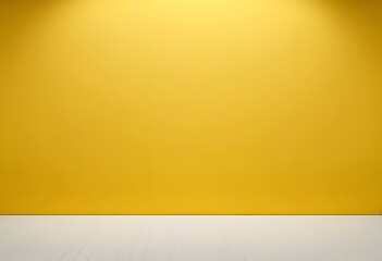 Empty yellow background and spotlight with studio for showing or design. Blank backdrop made from cement material. Realistic 3D render.