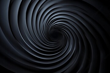 Spiral pattern creates a mesmerizing tunnel effect in a dark setting with smooth textures and curves