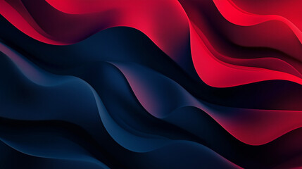 Obraz premium Rippling Satin : A Play of Light and Shadow. A dramatic interplay of smooth curves and shadows in deep red and blue, forming a rich, textured abstract scene