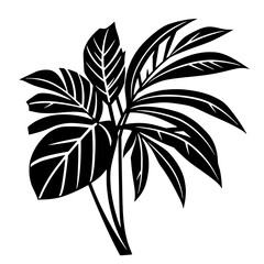 Monochrome Botanical Illustration: Elegant Black and White Tropical Leaves, Minimalist Plant Art Print, Stylish Home Decor, Nature-Inspired Design