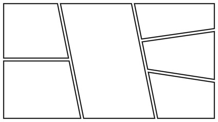 Manga or Comic panels background. Blank panel for manga, comic, poster, flyer, illustration, or photo colleges on white background © Wahyu