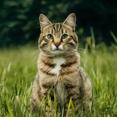 Obraz premium realistic cat photo with different background ai generated