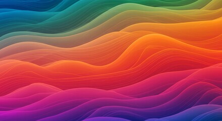 Vibrant Rainbow Wave Abstract Art Background