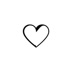 Simple Black Heart Icon: Minimalist Love Symbol, Vector Graphic Design
