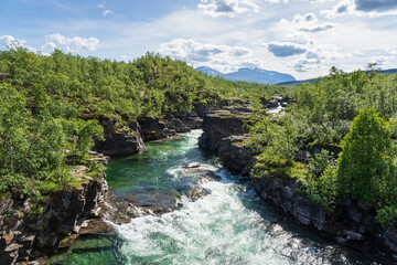 The canyon of the river Abiskojåkka at Abisko, Swedish Lapland.