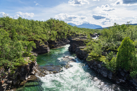 The canyon of the river Abiskoj&aring;kka at Abisko, Swedish Lapland.