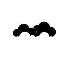 Black Cloud Icon: A Simple Vector Graphic of Clouds for Weather, Nature, and Meteorology Designs
