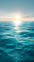 Obraz premium Breathtaking Aerial View of the Ocean Radiating Under the Morning Sun