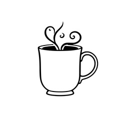 Aromatic Hot Drink in a Mug: Cozy Coffee or Tea Illustration