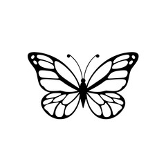 Elegant Black and White Butterfly Illustration: Nature-Inspired Design, Perfect for Nature Lovers and Graphic Designers
