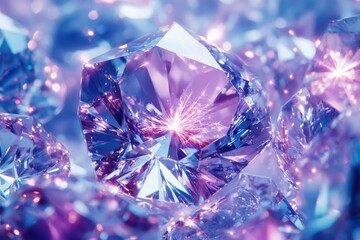 Sparkling purple crystals create a mesmerizing display of light and beauty in an artistic arrangement