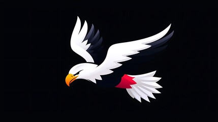 Obraz premium Majestic Eagle in Flight A Pixel Art Illustration