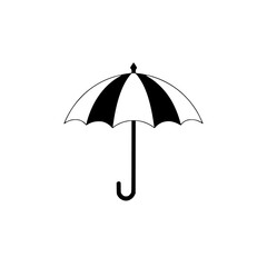 Striped Umbrella and Raindrops: Minimalist Rainy Day Graphic Design