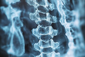 Detailed representation of human spine highlighting vertebrae and spinal structure