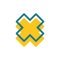 Obraz premium Abstract geometric logo design with layered shapes and vibrant colors.