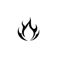 Tribal Flame Logo: Fiery Abstract Design, Black and White Vector Graphic