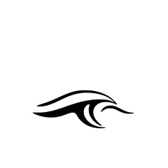 Abstract Wave: Minimalist Black and White Ocean Vector Graphic
