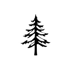 Majestic Evergreen: A Simple Pine Tree Silhouette Graphic
