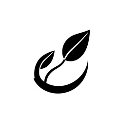 Elegant Plant Leaves: Minimalist Black and White Botanical Design. Perfect for nature, ecology, and organic brands.