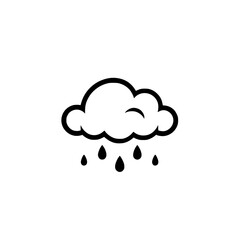 Rain Cloud Icon: A Simple Weather Symbol Design
