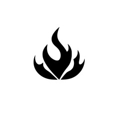 Fiery Abstract Flame: Black and White Vector Graphic, Minimalist Fire Icon, Symbol Design