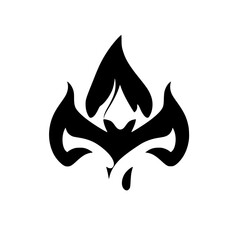 Abstract Black and White Flame Design: Minimalist Vector Graphic, Perfect for Logos, Branding, and Creative Projects