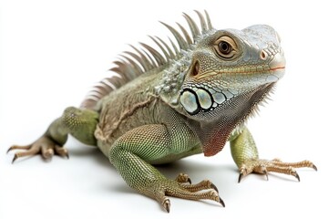 Obraz premium Green iguana basking in the sun
