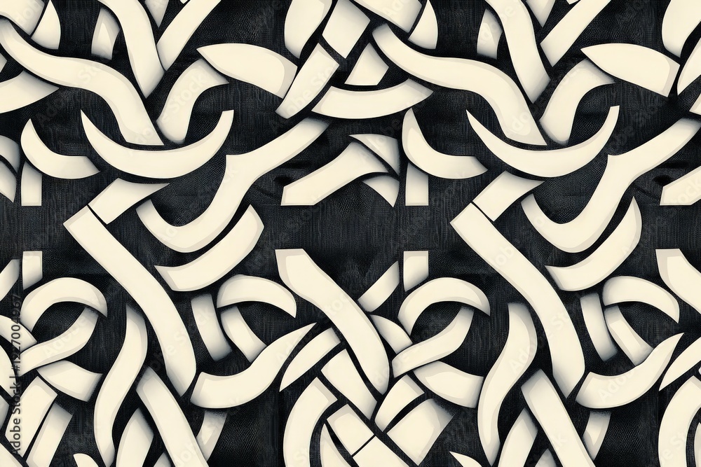 Leinwandbilder intricate white patterns weave through dark textures creating a mesmerizing visual effect