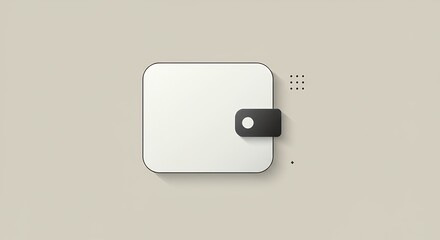 Simple White Wallet Icon Design Minimalist Illustration