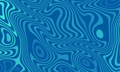 Vector fluid curved lines pattern. Abstract background, dynamical ripple surface, 3D effect, groovy texture. Modern retro fashion style. Trendy organic