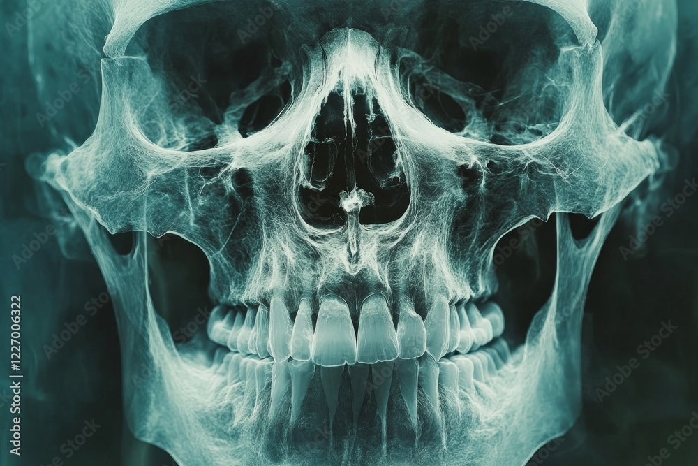 Aufkleber detailed view of a human skull with intricate structure and natural lighting captured in an anatomic