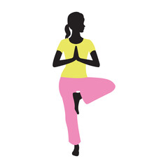 Yoga Poses Set - Fitness, Wellness, Exercise, Yoga, Sport, Vector Silhouettes