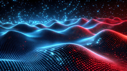 immersive digital background featuring transparent screens, futuristic UI panels, and a network of illuminated data connections in deep blue and cyan tones 