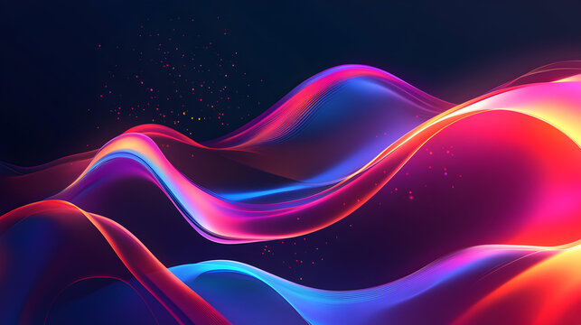 and modern abstract background with holographic light reflections, transparent digital layers, and floating data points, creating a futuristic aesthetic with a high-tech feel 