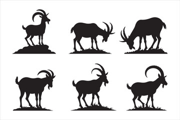 Goat Silhouette Vector Collection