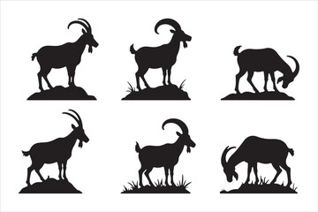 Goat Silhouette Vector Collection